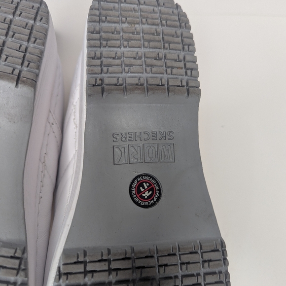 Sketchers Candaba Skid Resistant White Leather Women's Work Clog Size 11 - Picture 5 of 8